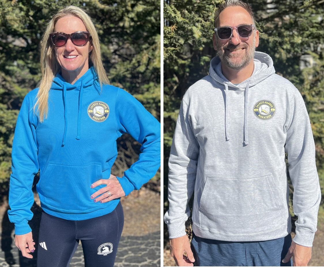Unisex Race Logo Hoodie (Grey & Sapphire Blue)